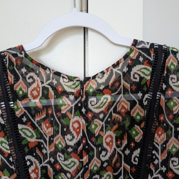 Veronica Beard Cabo Boho Paisley printed silk blouse sz 6 - Picture 7 of 10